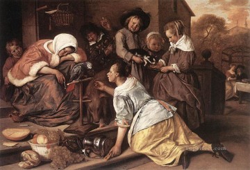 ヤン・ステーン Painting - 禁酒の影響 オランダの風俗画家ヤン・ステーン